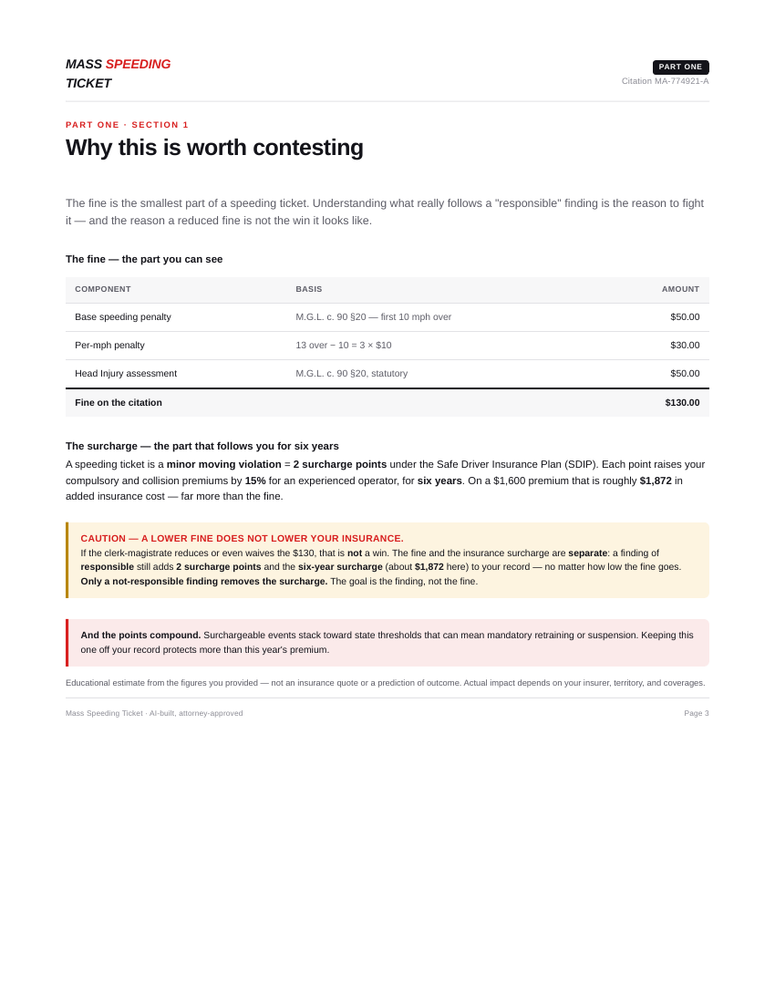 The real cost and the surcharge caution